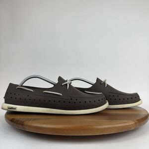 Mens Native Howard Breathable Rubber Slip On Boat Shoes Loafers‎ Brown Size 12 M